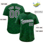 Custom Green Gray Playboy Graffiti Pattern Authentic Baseball Jersey Limited