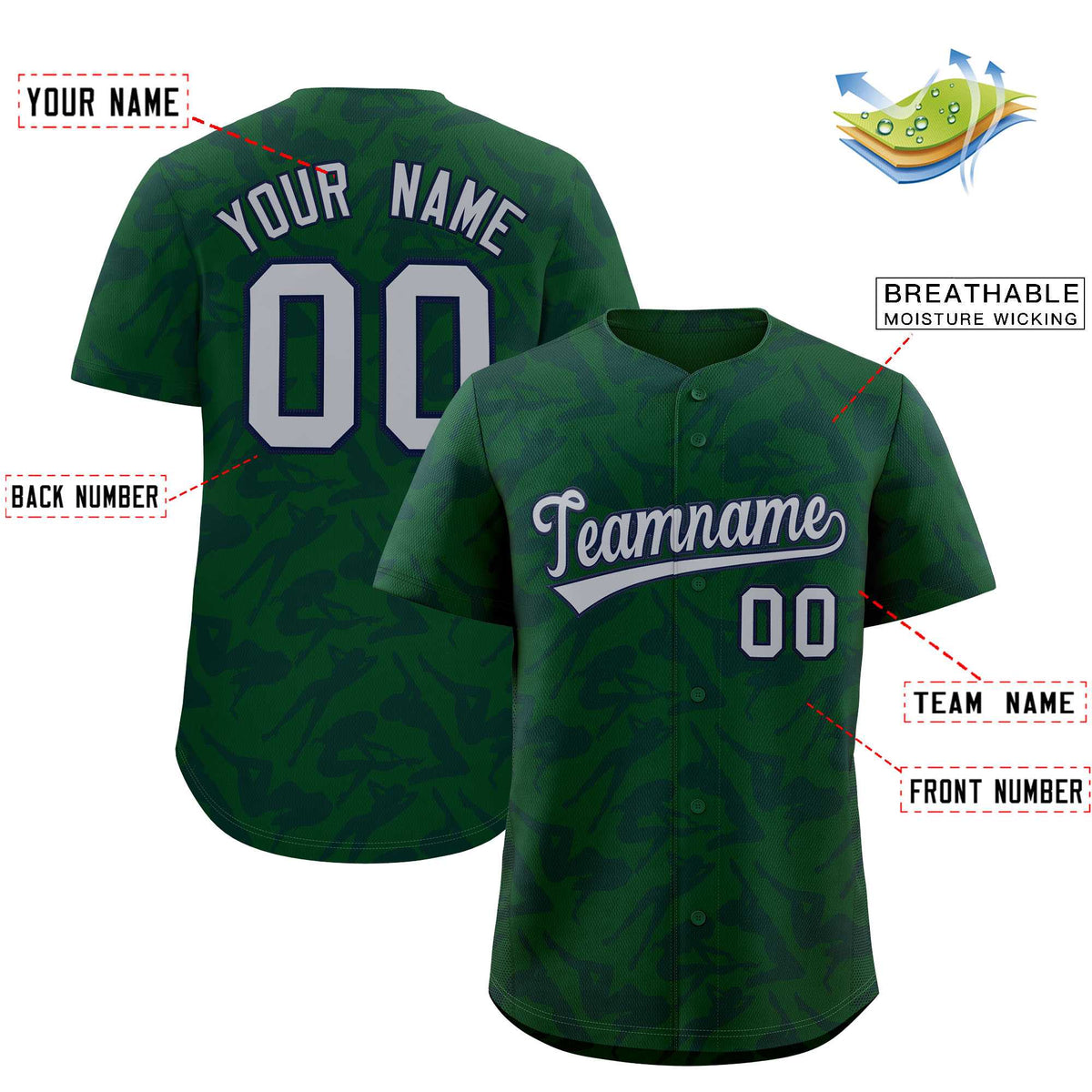 Custom Green Navy Playboy Graffiti Pattern Authentic Baseball Jersey Limited