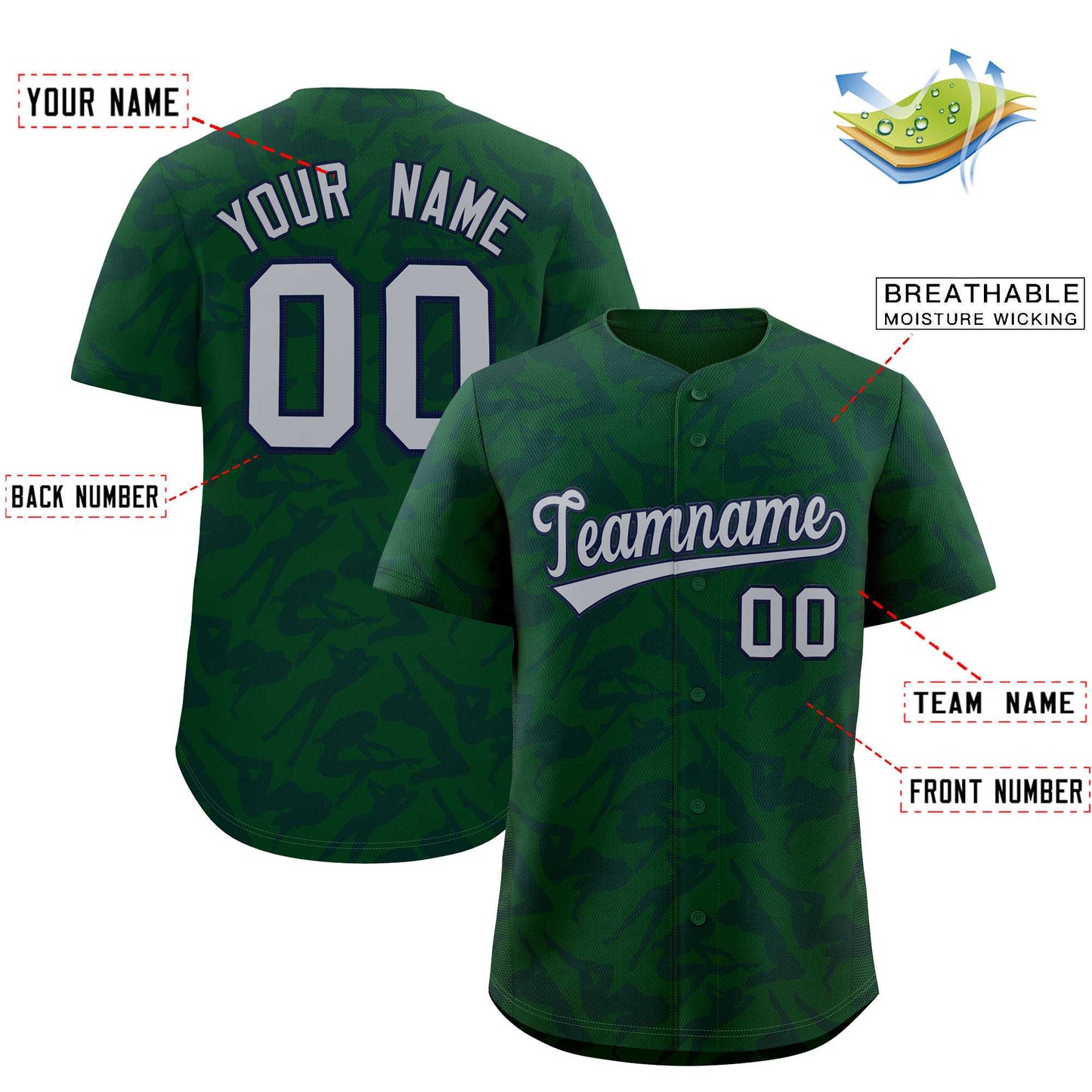 Custom Green Navy Playboy Graffiti Pattern Authentic Baseball Jersey Limited