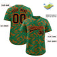 Custom Kelly Green Orange Playboy Graffiti Pattern Authentic Baseball Jersey Limited