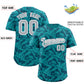 Custom Aqua Navy Playboy Graffiti Pattern Authentic Baseball Jersey Limited
