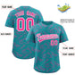 Custom Aqua Pink Playboy Graffiti Pattern Authentic Baseball Jersey Limited