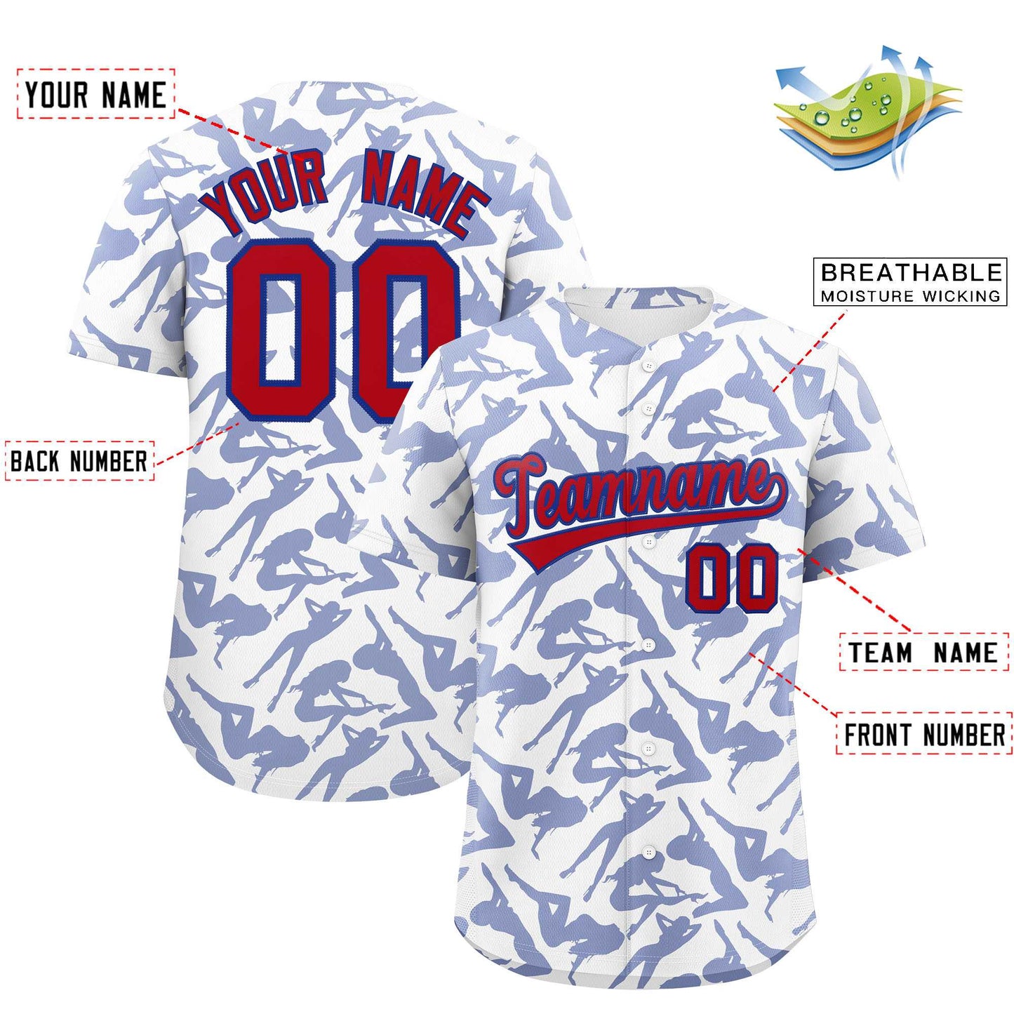 Custom White Royal Playboy Graffiti Pattern Authentic Baseball Jersey Limited
