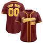 Custom Maroon Yellow Stripe Fashion Authentic Baseball Jersey