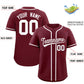 Custom Maroon Classic Style Authentic Baseball Jersey Limited