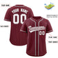 Custom Maroon Gray Stripe Fashion Authentic Baseball Jersey Limited
