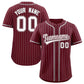 Custom Maroon Gray Stripe Fashion Authentic Baseball Jersey