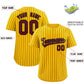 Custom Yellow Black Stripe Fashion Authentic Baseball Jersey Limited
