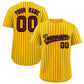 Custom Yellow Black Stripe Fashion Authentic Baseball Jersey