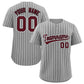 Custom Gray Black Stripe Fashion Authentic Baseball Jersey