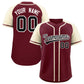 Custom Maroon Cream Raglan Sleeves Authentic Baseball Jersey