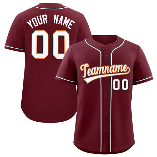 Custom Maroon Classic Style Authentic Baseball Jersey