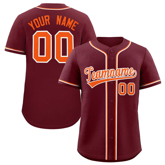 Custom Maroon Classic Style Authentic Baseball Jersey