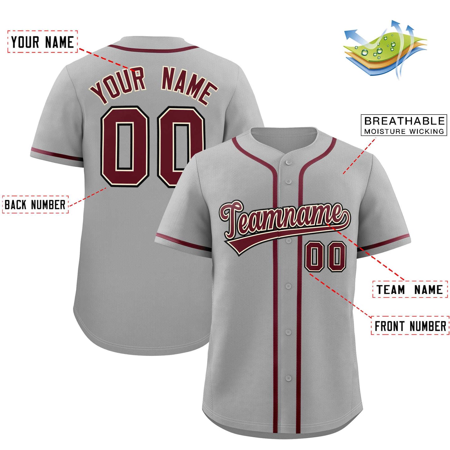 Custom Gray Classic Style Authentic Baseball Jersey Limited