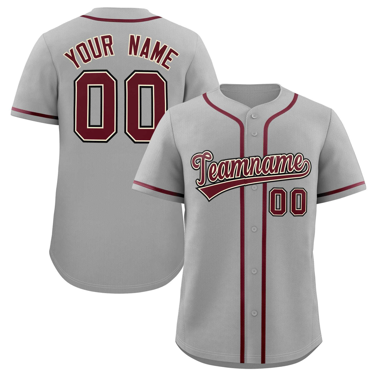 Custom Gray Classic Style Authentic Baseball Jersey