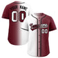 Custom White Maroon Two Tone Gradient Fashion Authentic Baseball Jersey
