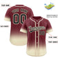Custom Maroon Cream Gradient Stripe Fashion Authentic Baseball Jersey Limited