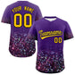 Custom Purple Gold Sparkle-Effect Pattern Gradient Fashion Authentic Baseball Jersey