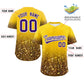 Custom Gold Purple Sparkle-Effect Pattern Gradient Fashion Authentic Baseball Jersey Limited