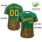 Custom Kelly Green Gold Sparkle-Effect Pattern Gradient Fashion Authentic Baseball Jersey Limited