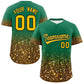 Custom Kelly Green Gold Sparkle-Effect Pattern Gradient Fashion Authentic Baseball Jersey