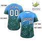 Custom Powder Blue White Sparkle-Effect Pattern Gradient Fashion Authentic Baseball Jersey Limited