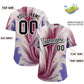 Custom Black White Fluid Feather Graffiti Pattern Authentic Baseball Jersey Limited