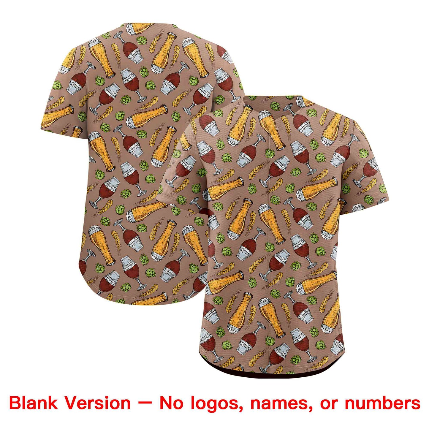 Custom Old Gold National Beer Day Personalized Beer Pattern Baseball Jersey Limited