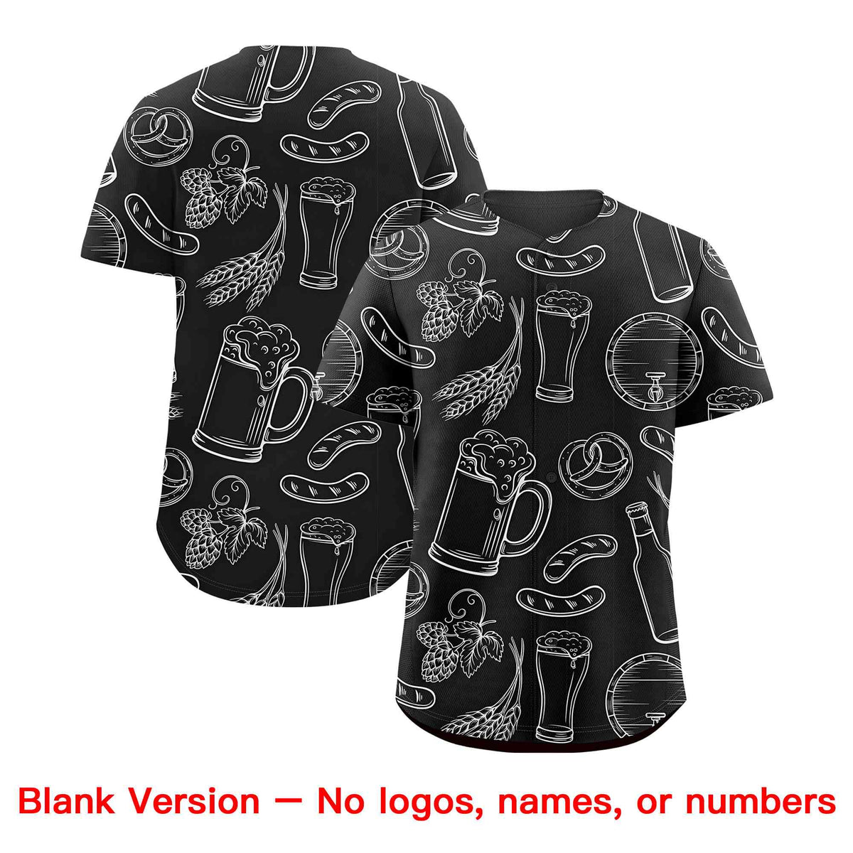 Custom Black White National Beer Day Personalized Beer Pattern Baseball Jersey Limited