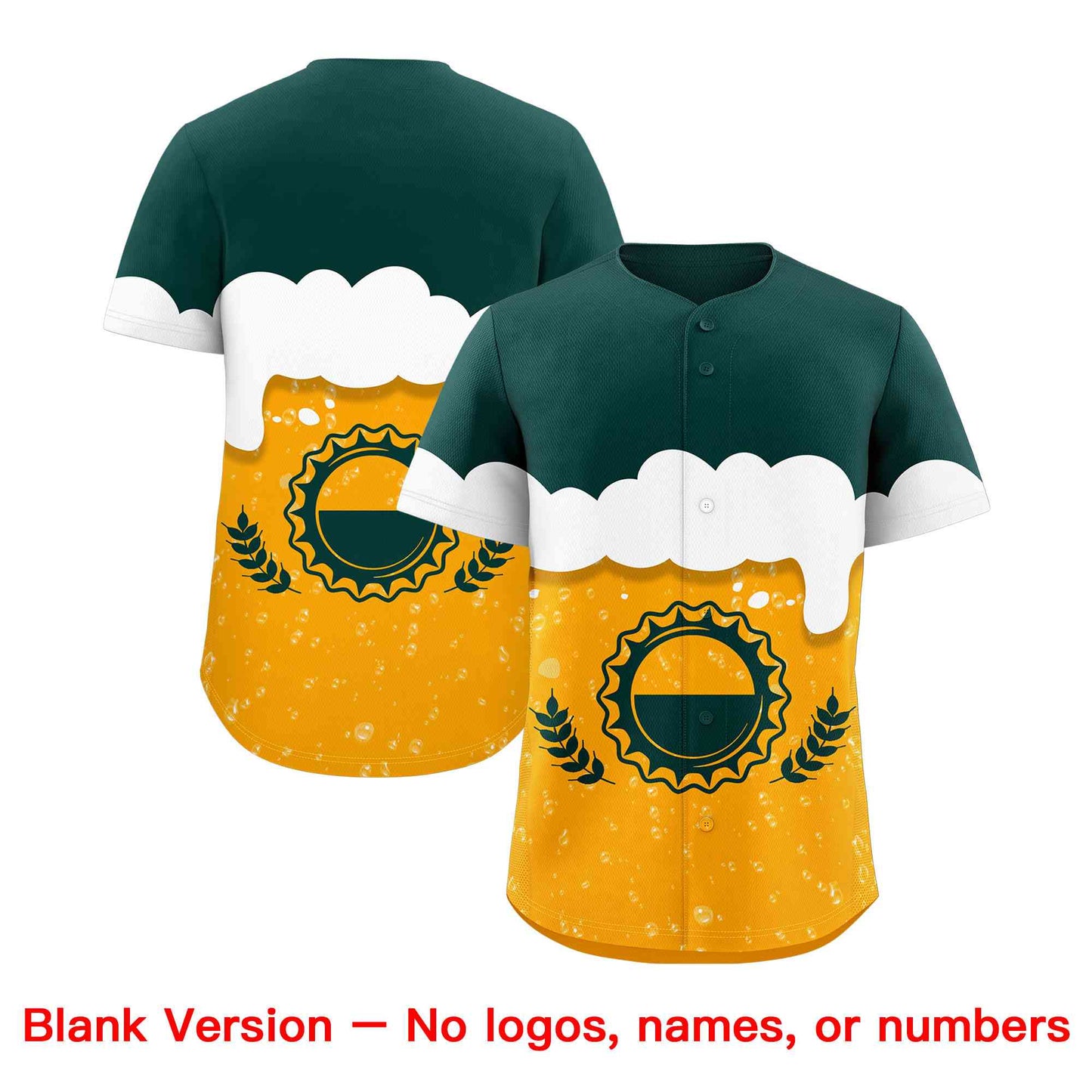 Custom Orange Green National Beer Day Personalized Beer Pattern Baseball Jersey Limited