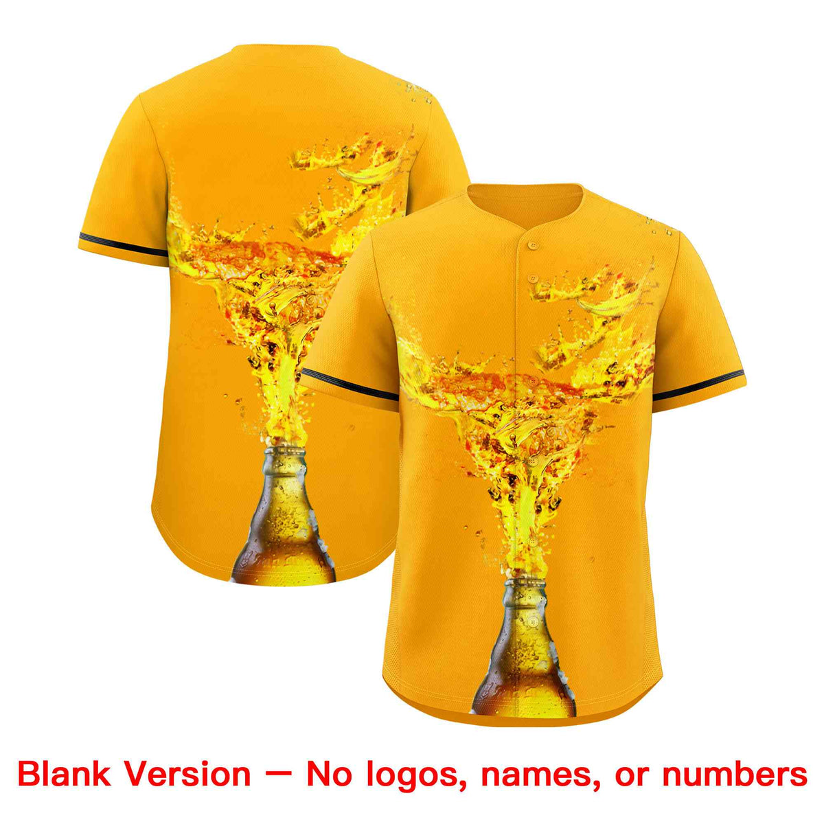 Custom Yellow Black National Beer Day Personalized Beer Pattern Baseball Jersey Limited