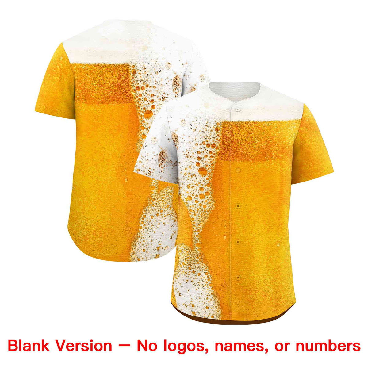 Custom Orange White National Beer Day Personalized Beer Pattern Baseball Jersey Limited