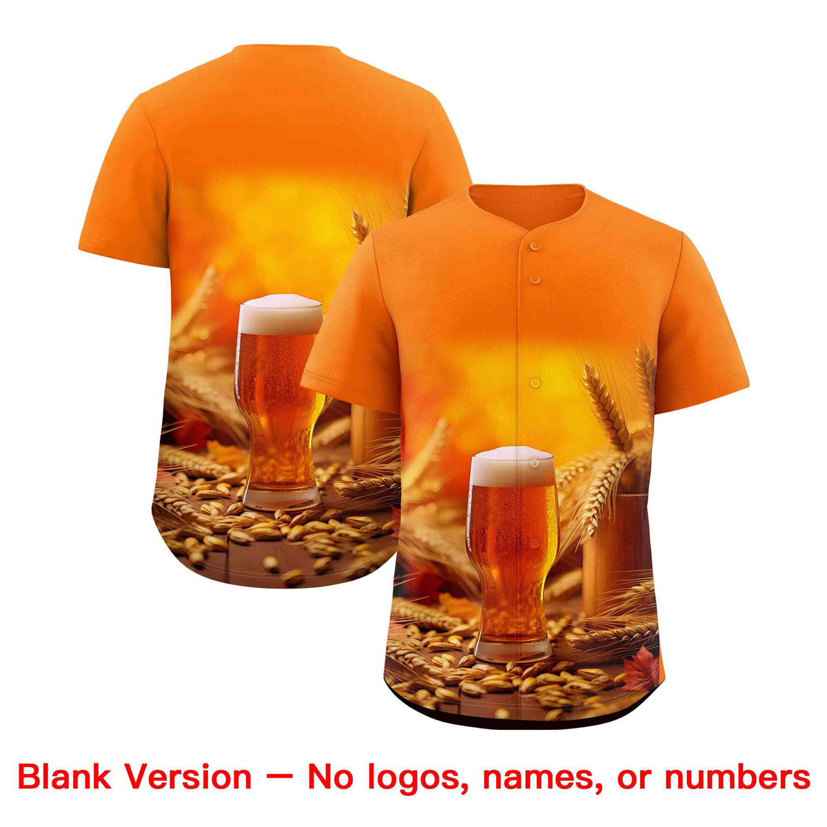 Custom Orange National Beer Day Personalized Beer Pattern Baseball Jersey Limited