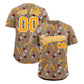 Custom Old Gold National Beer Day Personalized Beer Pattern Baseball Jersey