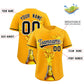 Custom Yellow Black National Beer Day Personalized Beer Pattern Baseball Jersey Limited