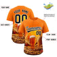 Custom Orange National Beer Day Personalized Beer Pattern Baseball Jersey Limited