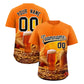 Custom Orange National Beer Day Personalized Beer Pattern Baseball Jersey