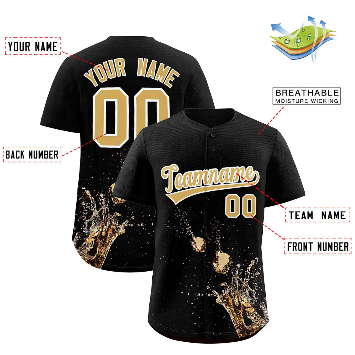 Custom Black National Beer Day Personalized Beer Pattern Baseball Jersey Limited