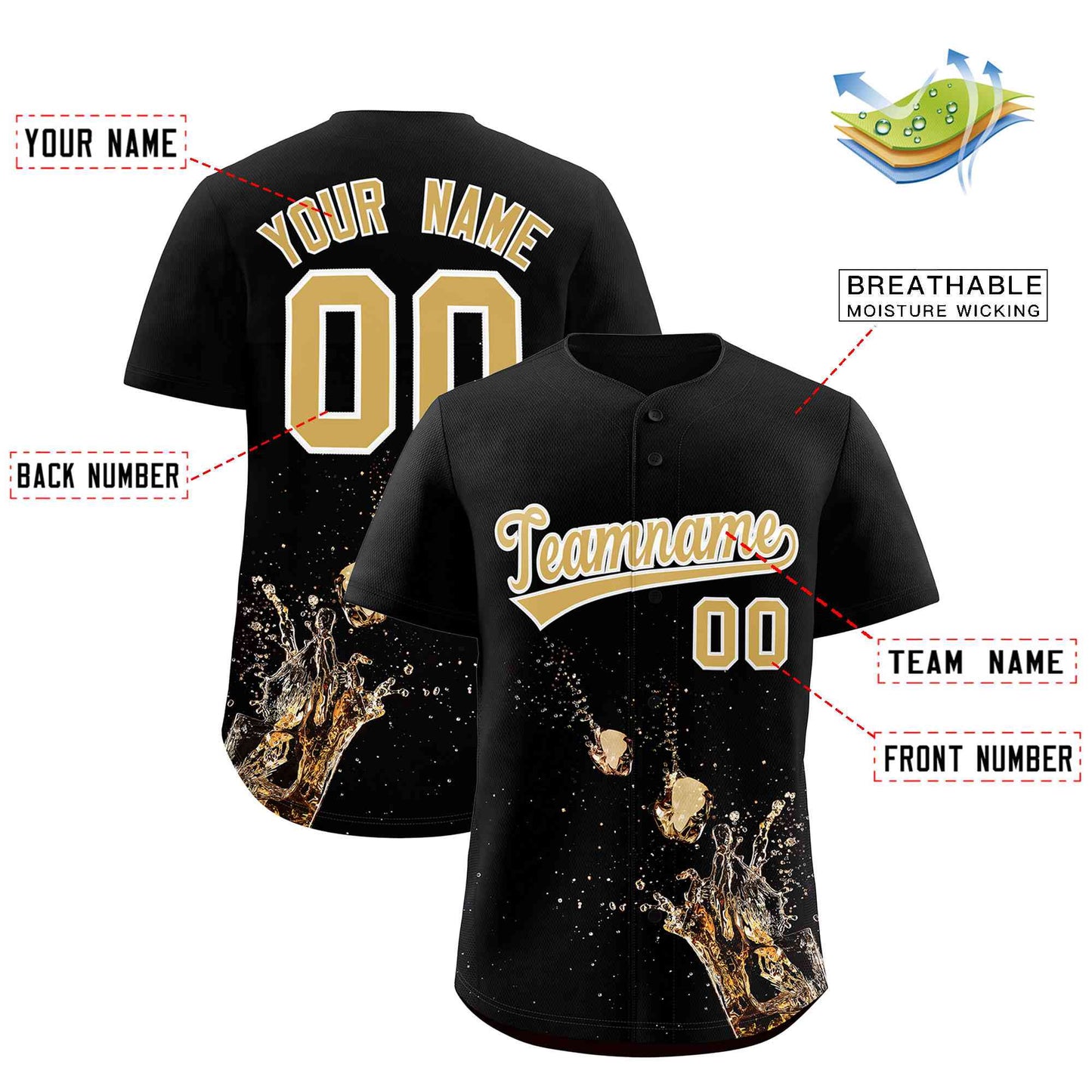 Custom Black National Beer Day Personalized Beer Pattern Baseball Jersey Limited