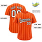 Custom Orange White and Black Bi-Color Stripes Fashion Authentic Baseball Jersey Limited