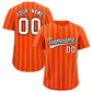 Custom Orange White and Black Bi-Color Stripes Fashion Authentic Baseball Jersey