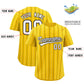 Custom Gold Black and White Bi-Color Stripes Fashion Authentic Baseball Jersey Limited