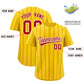 Custom Gold Red and White Bi-Color Stripes Fashion Authentic Baseball Jersey Limited