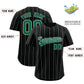 Custom Black Kelly Green and Gray Bi-Color Stripes Fashion Authentic Baseball Jersey Limited