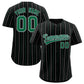 Custom Black Kelly Green and Gray Bi-Color Stripes Fashion Authentic Baseball Jersey