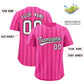 Custom Pink White and Black Bi-Color Stripes Fashion Authentic Baseball Jersey Limited