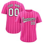 Custom Pink White and Black Bi-Color Stripes Fashion Authentic Baseball Jersey