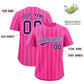 Custom Pink White and Purple Bi-Color Stripes Fashion Authentic Baseball Jersey Limited