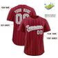 Custom Crimson Gray and White Bi-Color Stripes Fashion Authentic Baseball Jersey Limited