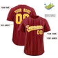 Custom Crimson Gold and White Bi-Color Stripes Fashion Authentic Baseball Jersey Limited